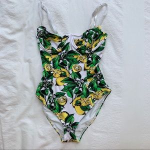 Vintage AMERICAN APPAREL Lemon Swimsuit (Size XS)